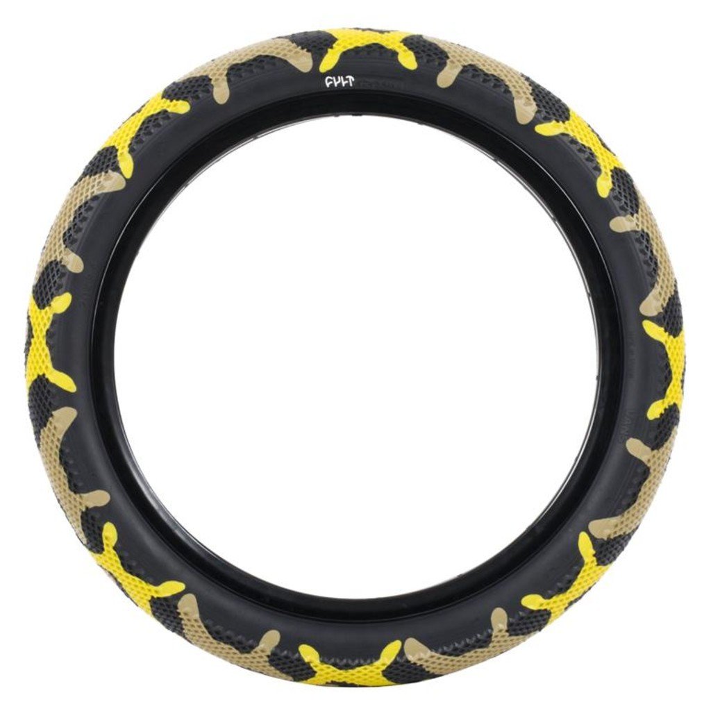 Cult Vans Tyre - Yellow Camo With Black Sidewall 2.40"