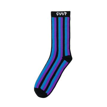 Cult Vertical Stripe Socks - Blue / Purple